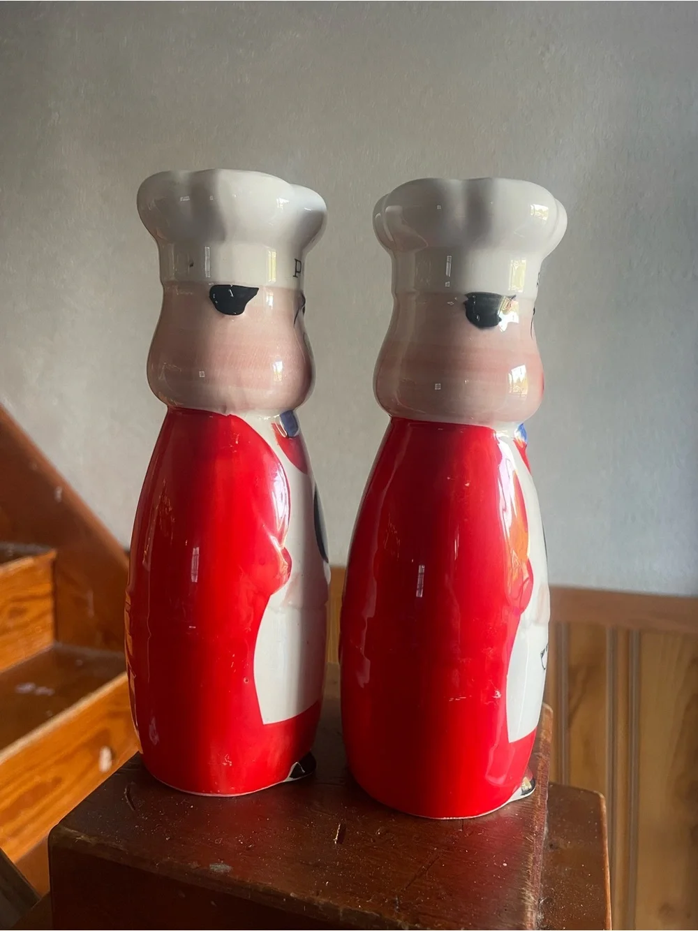 Vintage Japan Ceramic Chef Salt and Pepper Shakers unique collectible kitchen